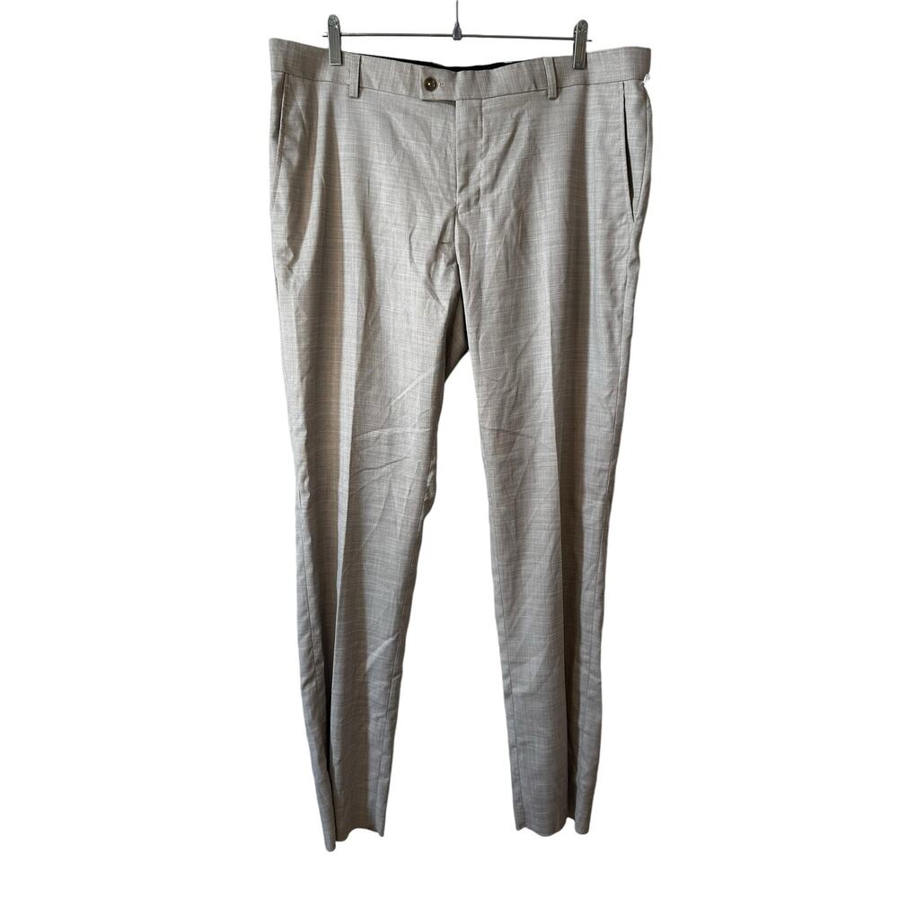 Soul of London New Men's Dress Trouser Pants Gray 39R Minimalist Preppy Neutral